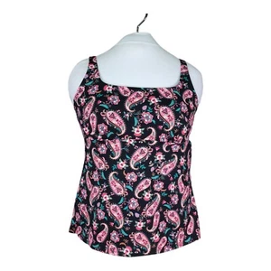 Lands End Tankini Swim Top Size 18 Square Neck Underwire Bra Swimsuit New $78 - Picture 1 of 12
