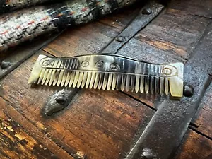 Viking comb of horn, curved back, Hand made carved buffalo horn Re-enactment - Picture 1 of 11