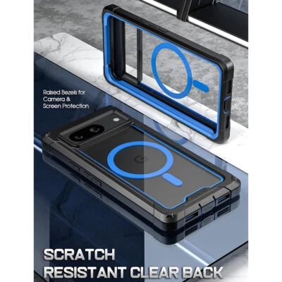 For Google Pixel 8 MagPro Case Shockproof Rugged Hybrid Back Protector Blue - Image 1 of 4