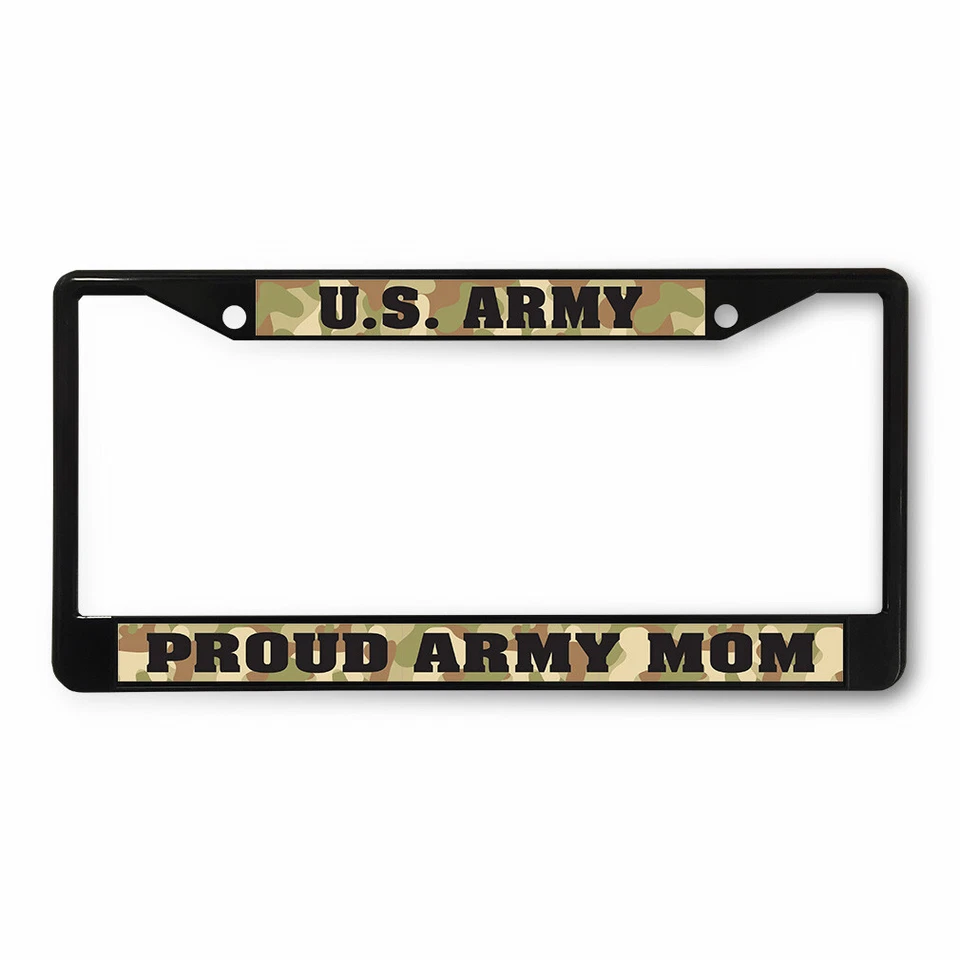 License Plate Frame Vinyl Insert U.S. Army Proud Mom Camouflage Military Family Foto 1 de 1