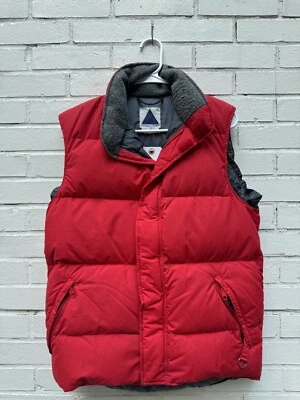 Chaleco acolchado de plumón Sierra Designs vintage para hombre talla mediana rojo y gris Foto 1 de 4