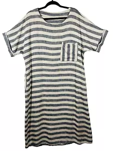 Buykud Damen Leinen Maxikleid Größe L minimalistisch Küste entspannt Lagenlook gebraucht, in einwandfreiem Zustand - Bild 1 von 10
