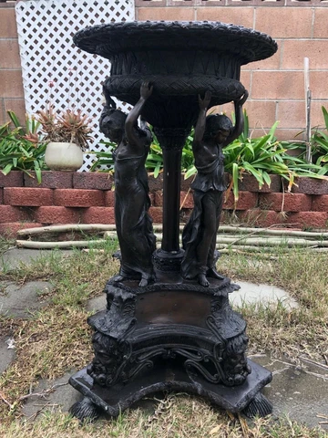 Vintage Bronze Art Deco Figure Of 4 Graces Paul Storr Style Planters 32" Tall Cover