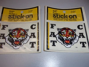 VINTAGE FAT CAT STICKER SET OF 2 - Picture 1 of 2