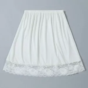Damen Spitze Modal Petticoat Halb Rutscht Rock Unterrock unter Kleid - Bild 1 von 11