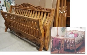 Solid Oak OAKWOOD INTERIORS Queen Size Bed - Picture 1 of 12