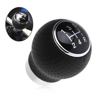 Perilla de cambio manual universal para automóvil de 5 velocidades palanca de cambios palanca de cambios cuero PU Foto 1 de 4