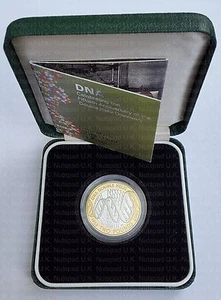 Moneda de 2 libras 2003 PLATA PROOF "ADN Double Helix Discovery" conmemorativa de dos libras - Imagen 1 de 5