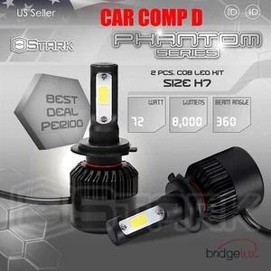 72W 8000LM US BridgeLux Chip LED Kit 6000K Headlight High Beam Bulbs - H7 - Picture 1 of 7