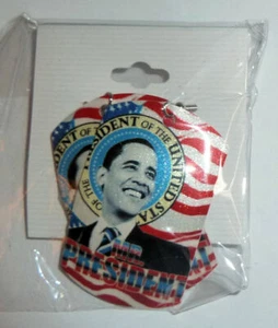 Pair PRESIDENT Barrack OBAMA Earrings 2012 Prez Image - Picture 1 of 2