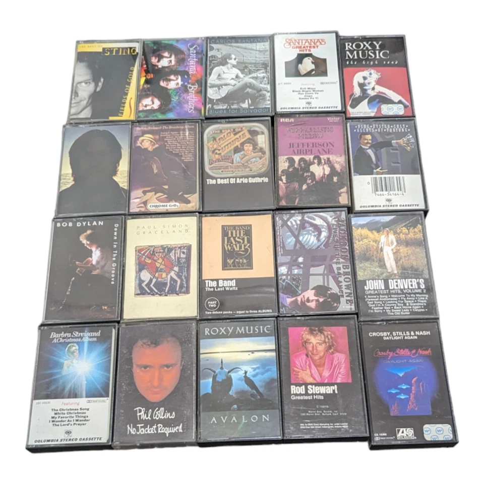 Lot Of 20 Cassette Tapes Mixed Genres Rod Stewart Blue Oyster Cult John Denver Foto 1 de 4