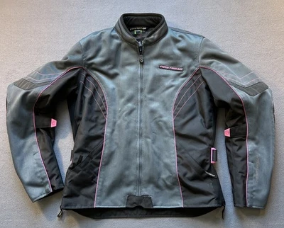 FirstGear Contour Mesh Motorcycle Jacket Womens XL Gray Pink Padded Armor *Read* - Image 1 of 4