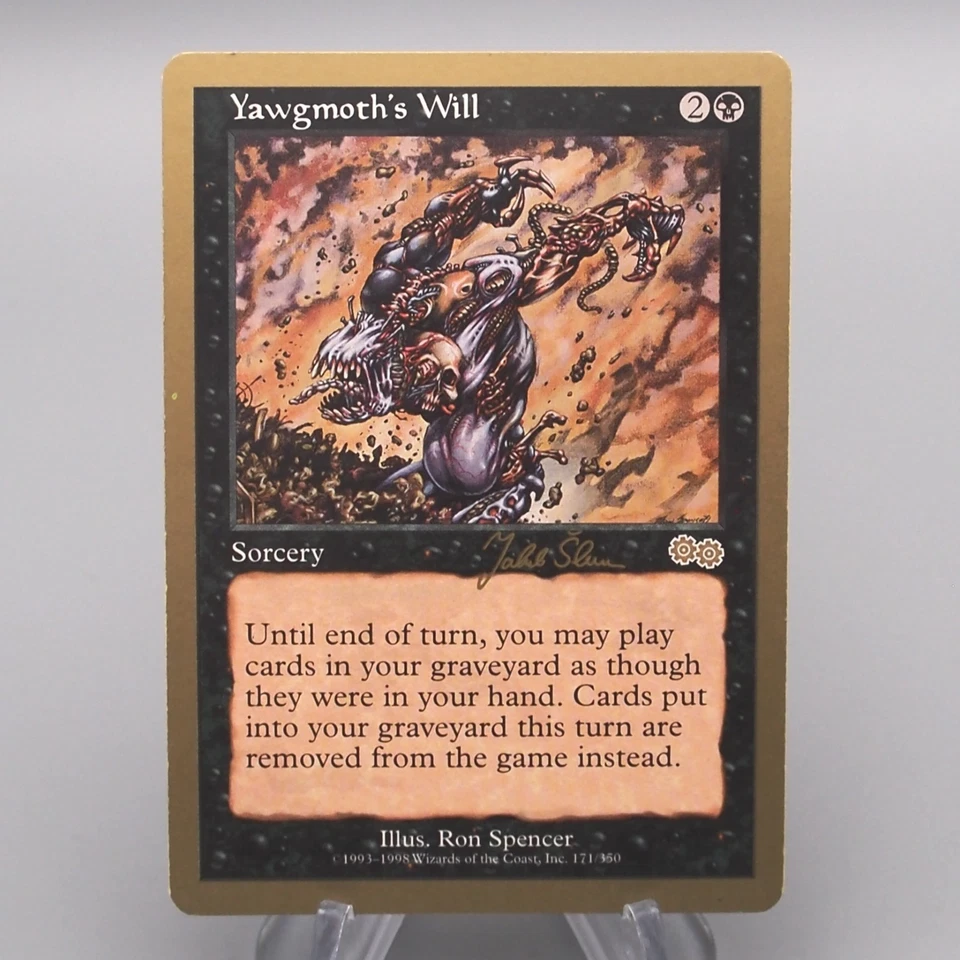 MTG Magic the Gathering Yawgmoth's Will 171/350 Gold Frame NM 1997 English s728 - Image 1 of 4