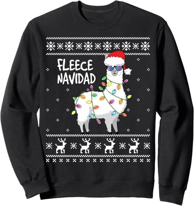 Sudadera polar Feliz Navidad divertida llama fea Navidad Foto 1 de 1