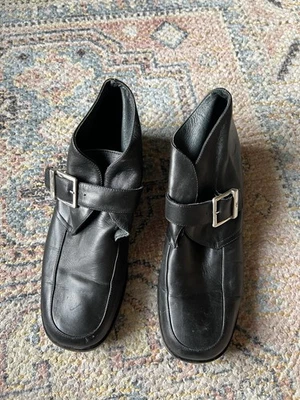 Calvin Klein Y2K/90s Buckle Ankle Boots Leather Made In Italy Size 8 - Image 1 of 4