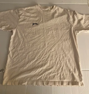 Stussy Inside Out Crew Tee Mens Shirt Medium Beige Tan Skatewear Streetwear - Picture 1 of 9