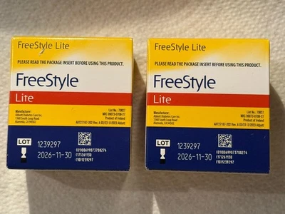 200 tiras reactivas de glucosa en sangre ABBOTT FreeStyle Lite para diabéticos exp. 30/11/26 Foto 1 de 4