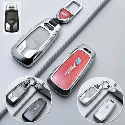 Metal Car Key Fob Case Cover For Audi Q5 TT A4 A5 Quattro RS S4 S5 B9 Q7 M4 TTS - Image 1 of 4