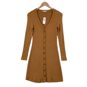 American Eagle Outfitters Sweater Dress Womens XS Camel Color Knit Viscose Blend - Picture 1 of 16