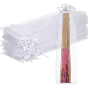 50 Pcs Mini Bags Gift Yarn Bride Bridesmaid Fan Organza 5x7 Sheer - Picture 1 of 11