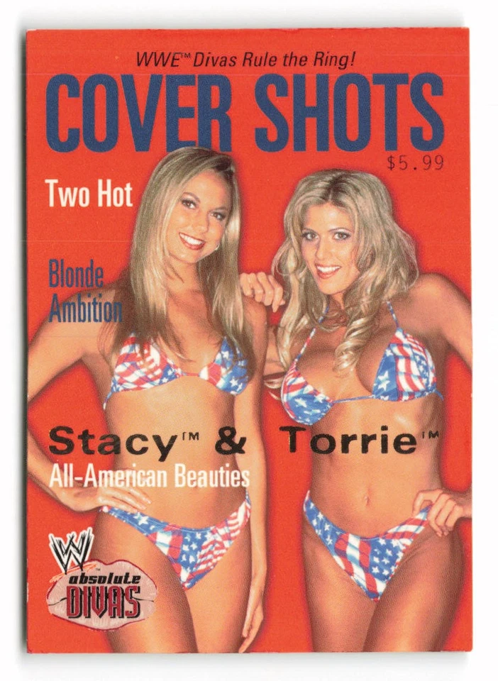 Fleer WWE Absolute Divas 2002 #10 CS Torrie Wilson/Stacy Keibler cover shots Foto 1 de 2