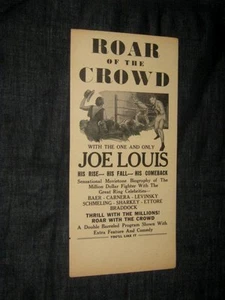 Película original 1953 Roar of the Crowd Joe Louis Broadside #2 - Imagen 1 de 2