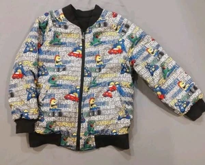 365 Kids From Garanimals Reversible Bomber Jacket-Size 6 Multi Colors Cars - Picture 1 of 9