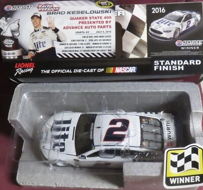 BRAD KESELOWSKI, AUTOGRAPHED, MILLER LITE KENTUCKY WIN,  1/24 2016 FORD FUSION - Image 1 of 3