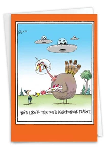 1 Funny Thanksgiving Greeting Card - Take You to dinner - with Envelope, US-Made - Picture 1 of 6
