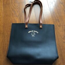 Hello kitty  Kawaii fake  leather  13"×13.5”  Tote Bag   Black Sanrio