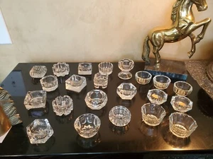 (Lot Of 22) Miscellaneous Sized Clear Glass/Crystal Bohemian Glass Salt Cellers - Picture 1 of 11