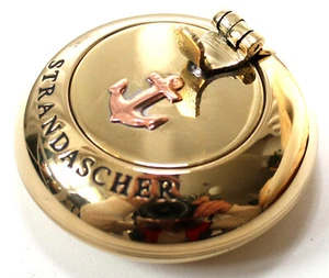 Klappascher  Messing Aschenbecher 6cm  Ascher Taschenascher Gravur Strandascher - Bild 1 von 3