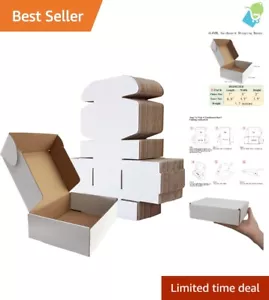 25-Pack White Mailer Boxes: Recyclable Corrugated Cardboard for Safe Shipping - Picture 1 of 8