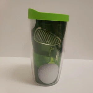 Tervis Tumbler w/ Lid White and Green Golf Ball Design 16oz - Picture 1 of 12