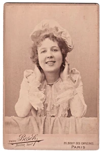 Lecuyer Germaine Actrice Cinéma.Théatre.Photo Carte Cabinet Van Bosch Paris 1890 - Picture 1 of 2