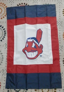 CHIEF WAHOO CLEVELAND INDIANS 2'X3' HOUSE FLAG OR WALL BANNER USA MADE LICENSED - Picture 1 of 10
