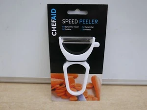 CHEF AID WHITE PLASTIC SPEED PEELER WITH STAINLESS STEEL SWIVEL BLADE 10e01782 - Picture 1 of 2