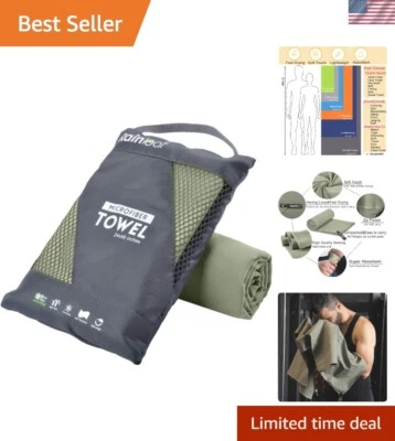 Toalha de microfibra super macia com bolso com zíper - Ideal para acampamento e viagem - Imagem 1 de 4