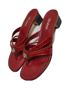 Brighton rote Kylie Leder Sandalen, Gr. 11, Made in Italy - Bild 1 von 10