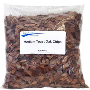USA OAK CHIPS 2 LBS MEDIUM TOASTED AMERICAN OAK BOURBON WHISKEY/WINE /RUM/ BEER - Picture 1 of 3