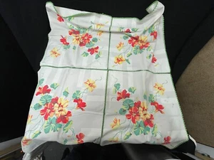 Vintage hand-sewn tablecloth made from floral napkins 30" x 34" - Picture 1 of 13