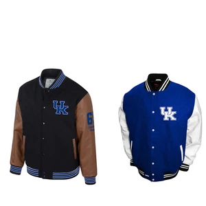 Letterman Kentucky Wildcats Graduate Blue & Black Varsity Jacket Wool & Leather - Picture 1 of 11