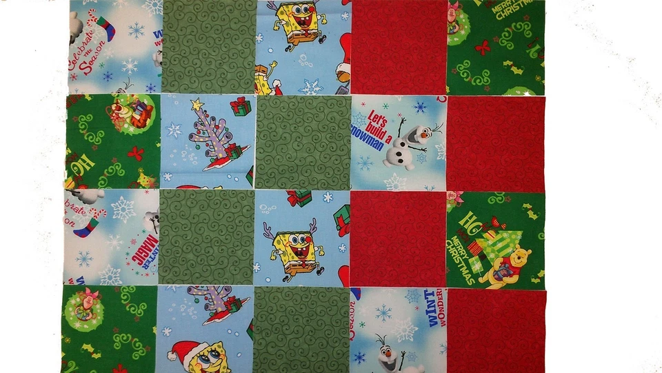 40 5" Quilting Fabric Sqs POOH ETC Fun Pack- NEW PATTERNS!Pooh,Spongebob/Olaf - Image 1 of 1