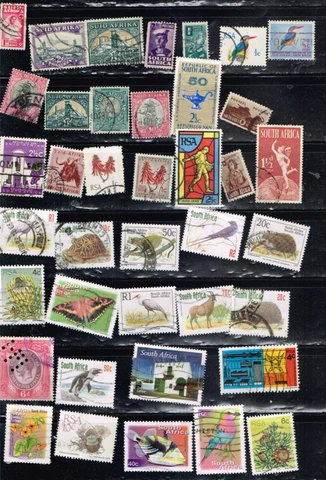 35 Cancelled Postage sTamps from South Africa (11-897) Cover