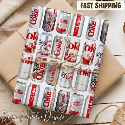 Nuevo papel de envolver regalo de Navidad Diet Coke Lover SO493 Foto 1 de 4