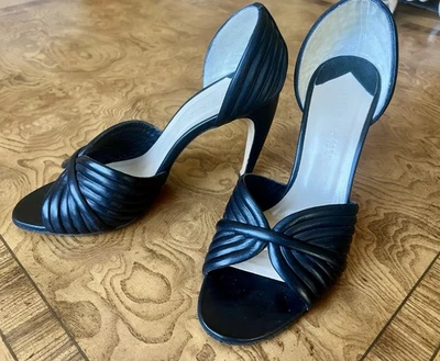 Zapatos de salón D'ORSAY Pep Toe de cuero negro con tacones curvos RARO GIVECHY. Talla 40. Italia Foto 1 de 4