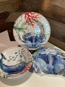 Moderno Southern Home Tropical Ocean Melamina Juego de 3 Platos Cuenco Plato Plato Plato - Imagen 1 de 7