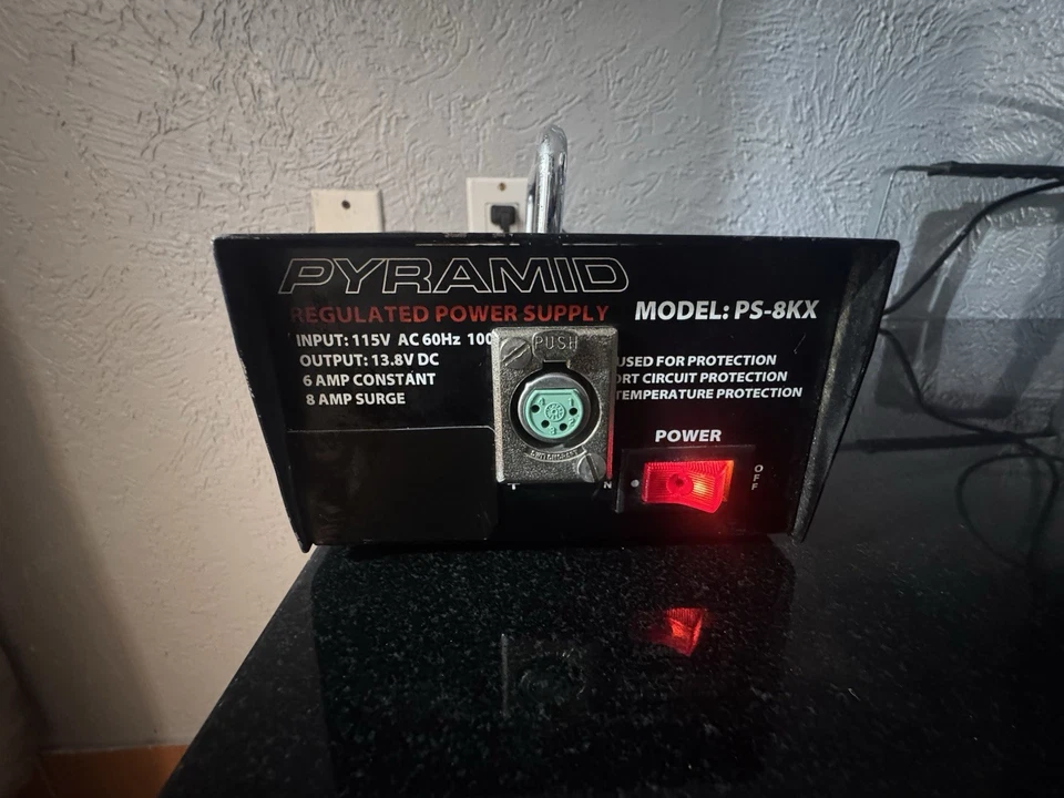 Pyramid PS-8KX Regulated Power Supply 13.8V 6A/8A Surge Broadcast-CB Radio- Ham - Image 1 of 4