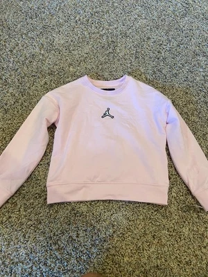 Jordan Kids Girls Pink Crewneck Sweatshirt Jumpman Logo Pullover Size 6X NWOT - Image 1 of 4