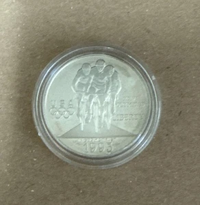1995 P Atlanta Olympics Cycling Proof Commemorative 90% Silver Dollar Coin - Picture 1 of 2